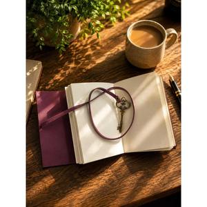 CRAFT HACKLE Vintage Purple Leather Hand-Stitched Hardcover Journal Notebook <b>Diary</b> with Brass Key Clasp Strap Closure - Product Image 4
