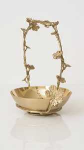 Gold Metal Decorative <b>Bowl</b> with Grapevine Leaf Stem Base Handmade Polished Fruit <b>Salad</b> <b>Serving</b> <b>Bowl</b> Luxury <b>Bowls</b> For Tableware - Product Image 5