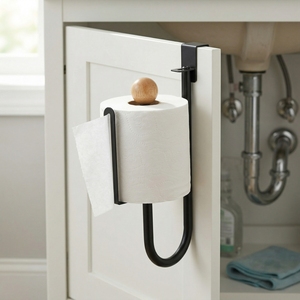 Portarrollos de Papel Higiénico de Metal Negro de Estilo Moderno y Calidad OEM de Pristine TS273 para Almacenamiento en el Hogar, Bricolaje, Hoteles y Mayoristas - Product Image 1