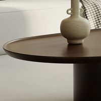 Table basse en bois moderne de couleur marron avec finition de qualité supérieure et structure robuste, table centrale contemporaine
