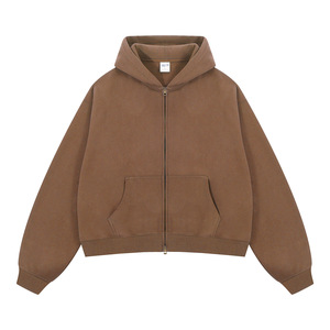 Sweat à capuche zippé en molleton épais de qualité supérieure, 230 grammes, coupe droite, personnalisé pour homme, imprimé automne, coupe courte - Product Image 5
