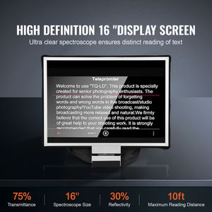 Teleprompter in Lega di Alluminio da 16 Pollici per Streaming Live, Angolo Regolabile a Pavimento, Controllo Remoto per YouTube Zoom Sup - Product Image 2