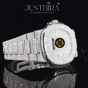 Reloj de Cristal de Zafiro y Acero Inoxidable con Cristal de Moissanita Cuadrado Antiguo de Excelente Calidad, Diseño Delgado y Elegante para Mujer - Product Image 3