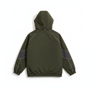 Men's Windbreaker <b>Jacket</b> with Color Blocks <b>Patchwork</b> Work <b>Jacket</b> Custom Designer Asymmetrical Tracksuit, Streetwear Cargo - Product Image 2