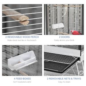 Voliera Esagonale Portatile da 77 Pollici con Gabbia per Uccelli e Tettoia per Arredamento da Giardino - Product Image 5