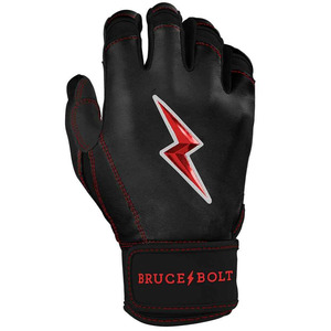 Bear Series Black Leather Short Cuff Adult <b>Baseball</b> Batting Glove Premium Grip <b>Baseball</b> Softball Hook Loop Closure Wrist Support - Product Image 5