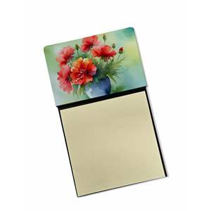 Ohio Scarlet Carnations Acuarela Autoadhesivo Dispensador de blocs de notas y blocs de notas Accesorios de escritorio en blanco Nueva tarjeta y portatarjetas - Product Image 1