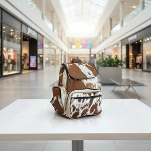 Custom Logo Genuine <b>Leather</b> Hair On <b>Backpack</b> <b>Real</b> Cowhide Hairon Bag Luxury Western Cowhide <b>Backpack</b> Wholesale OEM LHBP-0256 - Product Image 2