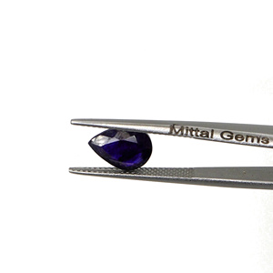 Saphirs bleus naturels de Bangkok, taille poire calibrée 8x10mm, pierres précieuses de saphir bleu naturel facettées pour la création de bijoux - Product Image 2