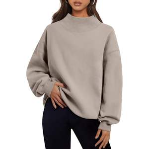 Custom 2025 Fall Fashion Outfits Queen Womens Oversized Turtleneck Pullover Hoodie Sweatshirts <b>Long</b> <b>Sleeve</b> <b>Tops</b> Autumn - Product Image 3