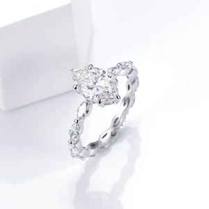 Anillo de compromiso de diamante marquise de alta calidad, cultivado en laboratorio, certificado por IGI, color D E F, claridad VVS VS, engastado en oro rosa, oro blanco. - Product Image 2