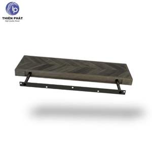 Juego de 2 Estantes Flotantes de Madera de Acacia Chevron con Acabado Mocha para Decoración del Hogar - Product Image 6