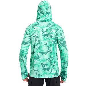 Sweat à capuche de pêche unisexe respirant, imperméable, séchage rapide, UPF 50, 100 % polyester, grande taille, antibactérien, service OEM, sur mesure, prix bas - Product Image 2