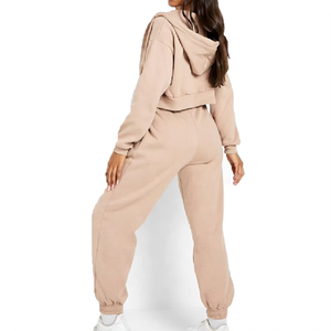 Conjuntos de Sudadera y Pantalón Unisex Personalizados con Bordado, Ecológicos, de Invierno, Estilo Boxy, de Algodón French Terry, con Sudadera con Cremallera para Mujer - Product Image 6