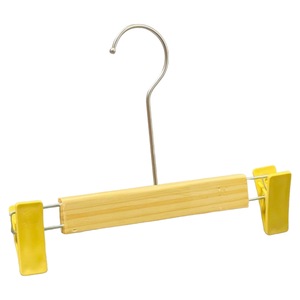 Wholesale Cheap Durable Eco-Friendly Wooden Hangers Stainless Steel Clips Multifunction Non-Slip Hook Type Bathroom Clothing - Product Image 5