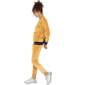 Ensemble de survêtement deux pièces en velours et coton pour femme, avec sweat à capuche et pantalon de jogging, orné de strass personnalisés pour l'hiver - Product Image 2