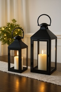 Home Decor Customised Vintage Table <b>Top</b> Outdoor Indoor Metal Candle Lanterns Farmhouse Floor & Hanging Metal Candle Lanterns - Product Image 5