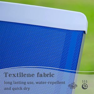 Tumbona Ajustable de Aluminio Azul para Patio, Resistente a la Intemperie, para Piscina y Jardín, Juego de 1 Pieza - Product Image 2