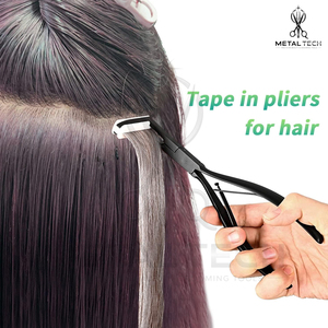 Pince à sceller les extensions capillaires, corps en acier inoxydable, mâchoires en silicone blanc, finition noir mat, outils à double ressort - Product Image 4