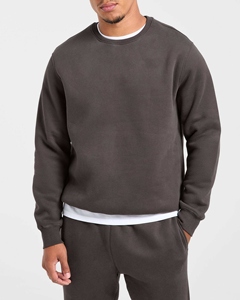High Quality Heavyweight Cotton Men’s Tracksuit Set – Custom Blank Charcoal Sweatshirt & <b>Jogger</b> 2 Piece Sweatsuit, Premium - Product Image 4