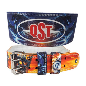 Cinturón de Levantamiento de Pesas QST de Cuero, Ajustable, Resistente, Talla Grande, Transpirable, Unisex, con Cierre de Hebilla para Entrenamiento de Fuerza - Product Image 1