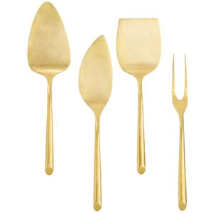 Ensemble de 3 couteaux à fromage de luxe en acier inoxydable doré, avec manche ergonomique moderne, ustensiles de table, épandeur à beurre - Product Image 4