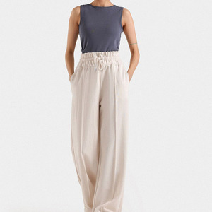 Reasonable Price <b>Summer</b> Wear Lightweight Cool Fabric Made Trousers Customized High-Waisted Loose Flare <b>Pants</b> For Women - Product Image 1
