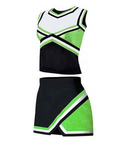 Uniforme de Porristas para Mujer al Por Mayor a Bajo Precio, Personalizado con su Propio Logotipo Frontal, 100% Poliéster, Material de Lana/Seda, Transferencia Térmica - Product Image 2