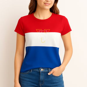 T-shirt en coton uni pour femme, col rond, manches courtes, coupe classique, séchage rapide, respirant, streetwear d'été - Product Image 2