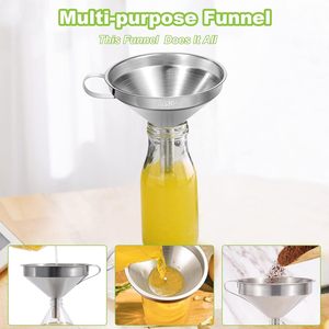 Entonnoir en acier inoxydable de qualité alimentaire avec passoire à mailles fines, compatible lave-vaisselle, durable, haute qualité, logo personnalisé, pour remplissage de bouteilles - Product Image 4