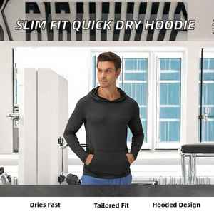 Professional Men's Winter Pullover Hoodies-Casual Outdoor Sports Fitness Running Training Wear <b>100</b>% <b>Polyester</b> Customizable - Product Image 3