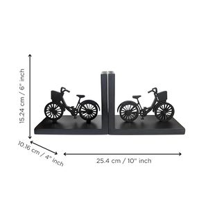 Wooden Book End with Bicycle Showpiece for Home Decor Office Table Bookshelf Decorative <b>Bookend</b> - Product Image 2