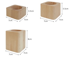 Art <b>Deco</b> Square Wooden Wall Vase Natural Wood Flower Bud Holder Decorative Home Decor Handmade Eco-Friendly 7x7cm - Product Image 6