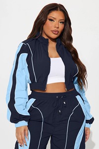 Conjunto Deportivo para Mujer con Bloques de Color, Chaqueta con Capucha y Pantalones, 100% Poliéster Tejido Transpirable, Ropa de Primavera - Product Image 6