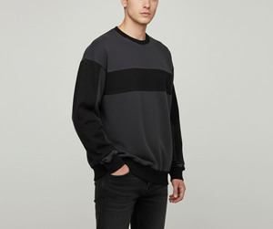เสื้อสเวตเชิ้ตคอกลมสีกรมท่าสำหรับผู้ชาย ทรงปกติ ผ้าถัก 100% คอตตอน สวมใส่สบาย สีพื้น ระบายอากาศได้ดี มีกระเป๋า น้ำหนัก 300 กรัม - Product Image 6