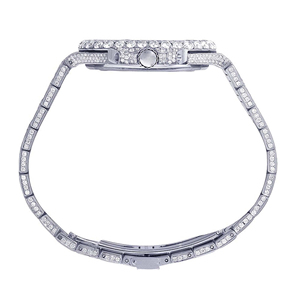 Montre à quartz de luxe Hip Hop personnalisée en acier inoxydable avec diamants Moissanite VVS et bracelet de 20 mm, cadran en verre - Product Image 4