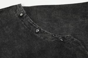 เสื้อยืดสไตล์วินเทจทรงโอเวอร์ไซส์ ล้างสีแบบแอซิดวอช สตรีทแวร์ แต่งดีเทลขาดๆ แบบคัสตอม ผ้าเจอร์ซีย์คอตตอน 100% ไซส์พลัส ใส่ได้ทุกวัน เสื้อยืดผู้ชาย - Product Image 6