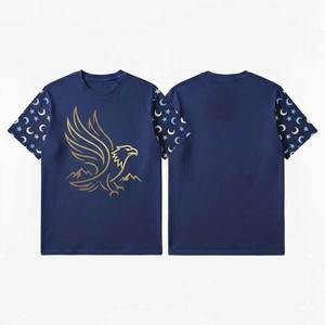 Camiseta de Algodón Grueso Oversize para Hombre, Estampada, Manga Corta, Diseño Gráfico Hip Hop, Tendencia Europea 2026 - Product Image 2