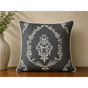 Premium Cotton Linen Embroidered Cushion <b>Cover</b> with Fringed Edge | Decorative <b>Throw</b> Pillow <b>Cover</b> for <b>Sofa</b>, Living Room & Home - Product Image 3