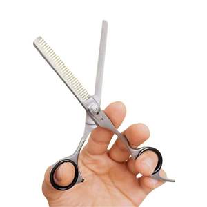 Hair <b>Thinning</b> Scissors Black Finger <b>Rings</b> Professional Stainless Steel Top Quality Barber Shears Stainless Steel Texturizing - Product Image 4