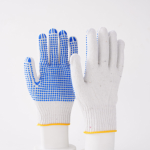 Guantes de Trabajo Flexibles de Algodón/PVC con Puntos, Superficie Texturizada en la Palma, Diseño Antideslizante, Sin Polvo, para un Manejo Seguro de Materiales - Product Image 4