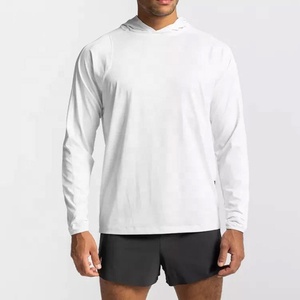 Sudadera deportiva personalizada para entrenamiento en el gimnasio, sudaderas con capucha ligeras lisas en blanco para hombre - Product Image 4