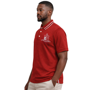 Polo à col rayé avec armoiries Kappa Alpha Psi, vêtements de fraternité grecque, style classique, coupe athlétique et confort premium - Product Image 3