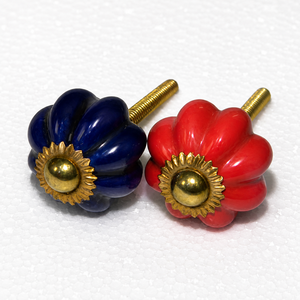 Ceramic Melon Knobs | Decorative Flower Cabinet Drawer Pulls for Kitchen Dresser Cupboard <b>Wardrobe</b> Furniture Home Decor Hardware - Product Image 1