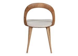 Silla de Comedor de Madera de Teca Sólida, Ecológica, Duradera y de Diseño Moderno, con Respaldo en Forma de Lazo y Asiento Tapizado, para Restaurantes - Product Image 3