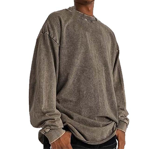 Sudadera Casual para Hombre, Oversize, Estilo Vintage, Cuello Redondo, Nueva Colección 2026, Hecha a Medida, Lavado Ácido, 100% Algodón, Invierno - Product Image 1