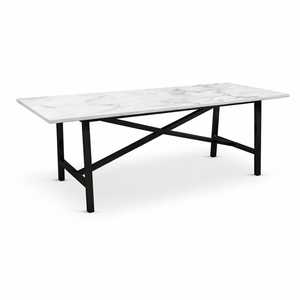 Modern Black Metal Frame Glass Top Dining <b>Table</b> Minimalist Rectangular <b>Table</b> for Home Hotel Restaurant Furniture - Product Image 2