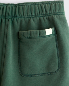 Men Green Cotton Fleece Shorts <b>Elastic</b> Waist Drawstring Casual Sweat Shorts Soft Comfortable Summer Shorts OEM ODM Factory - Product Image 6