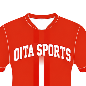 Camiseta Deportiva de Manga Corta Roja Brillante con Cuello Redondo y Rayas Verticales, Transpirable, para Entrenamiento Atlético, Rendimiento Deportivo, Equipo de Béisbol - Product Image 3