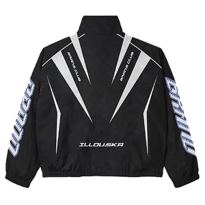 Conjunto deportivo unisex de nailon con estampado reflectante, cortavientos, transpirable, con cremallera completa, conjunto de jogger, conjunto de ropa urbana personalizada. - Product Image 5